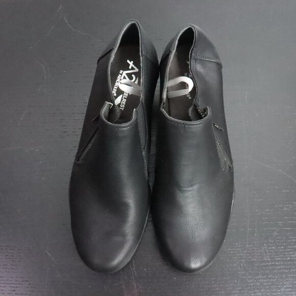 A2 Aerosoles HeelRest Women's 8M Black Vegan Leather Wedge Ankle Booties - Picture 4 of 8